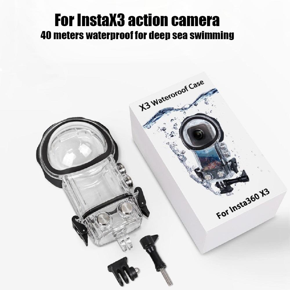 Dive Case for insta360 one X3 Waterproof Housing Cover for Insta360 one X3 Invisible Diving Case Underwater 40M Dive Shell