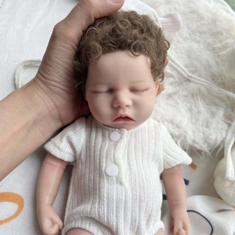 Rebirth Doll Simulation Baby Cute Mini 13 Inch Solid Silicone Children's Companion Doll