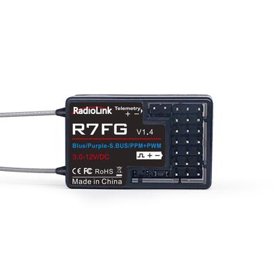 Радиоприемник Radiolink R7FG с гироскопом, 7-канальный 2,4 ГГц, водонепроницаемый RC-приемник с телеметрией напряжения, дальность управления 600 м, для RC-краулеров, дрифт-машин,