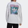 Adidas Originals Trefoil Casual Solid Color Back Logo Long Sleeve T-Shirt Men Tops White HT1661