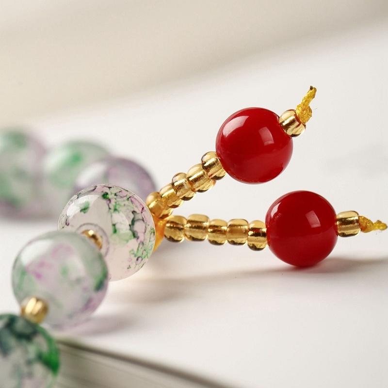 Браслет из хрустальных бусин, модный винтажный зеленый ювелирный браслет в стиле бохо