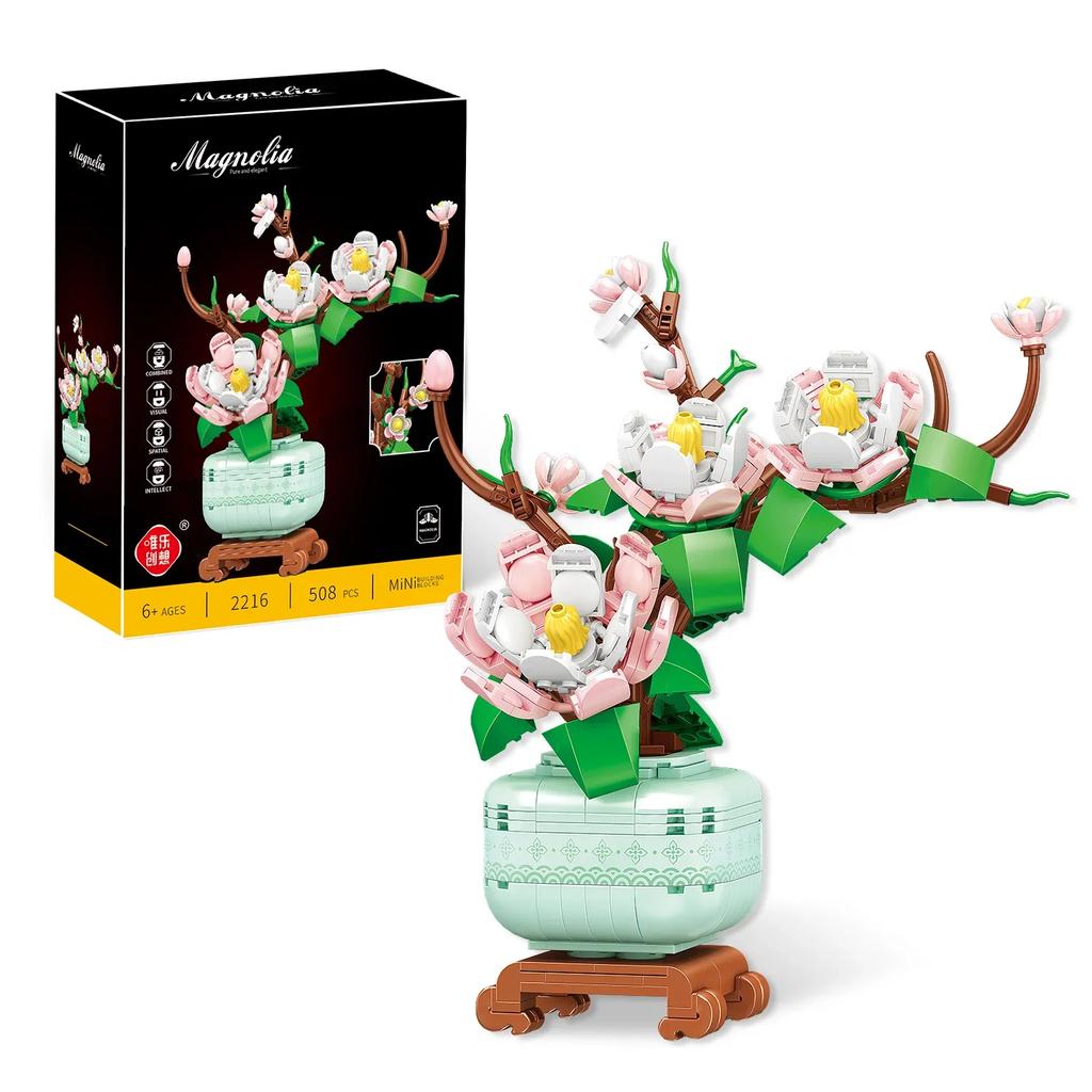 Сделай сам Креативное украшение для дома Пластиковые искусственные цветы Конструктор Искусственные цветы Бонсай Креативные Новогодние подарки