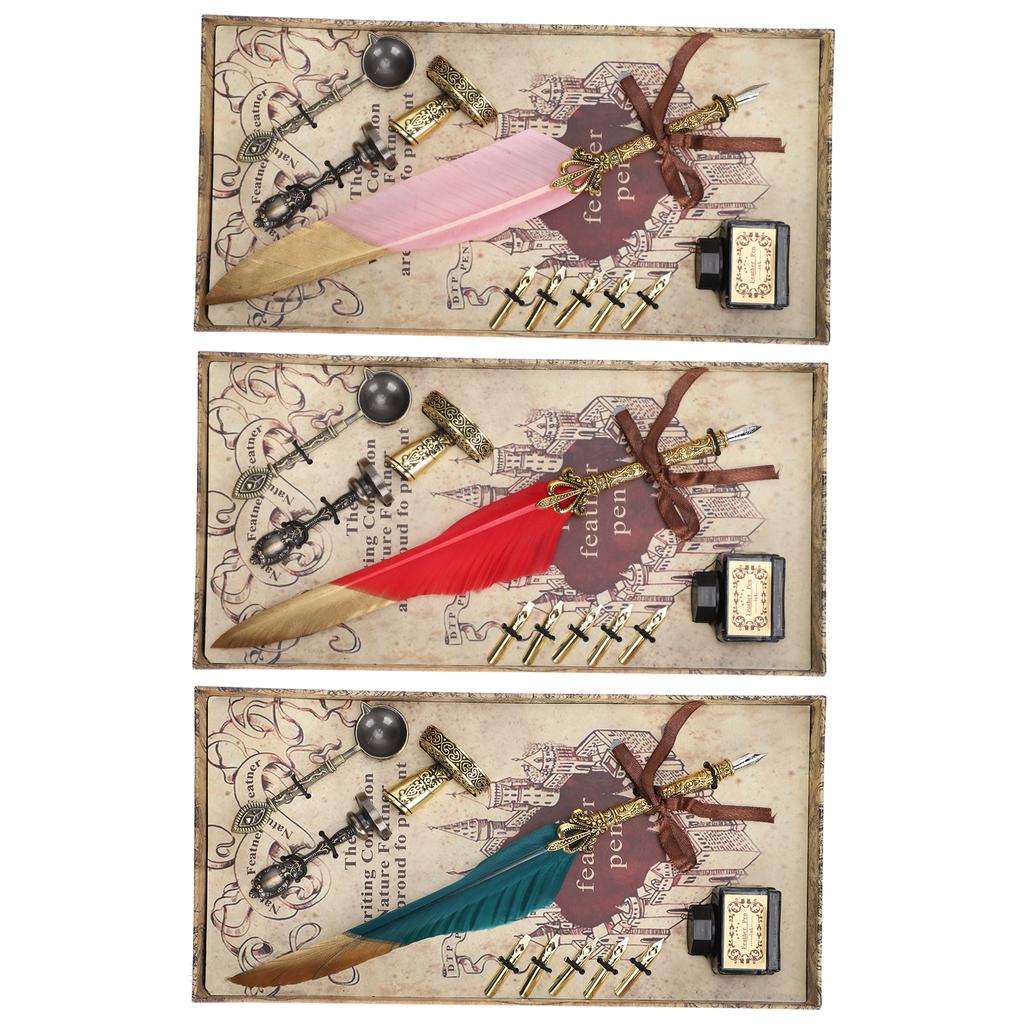  Набор ручек с золотым покрытием, винтажный инструмент для письма, ретро-каллиграфия, подарок