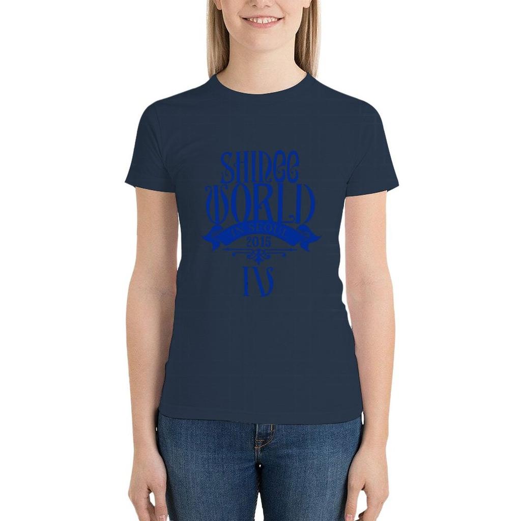 Футболка Shinee World Jonghyun Blue, одежда в стиле хиппи, топы больших размеров, милые топы, летняя женская одежда