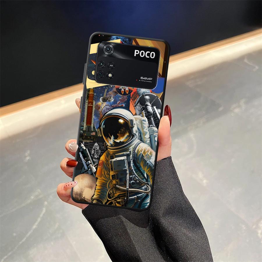 Чехол для телефона Funda для Xiaomi Poco F8 F3 C71 M5 M3 M4 M7 X3 X4 X5 X7 Pro C50 F1 C61 C75 Астронавт