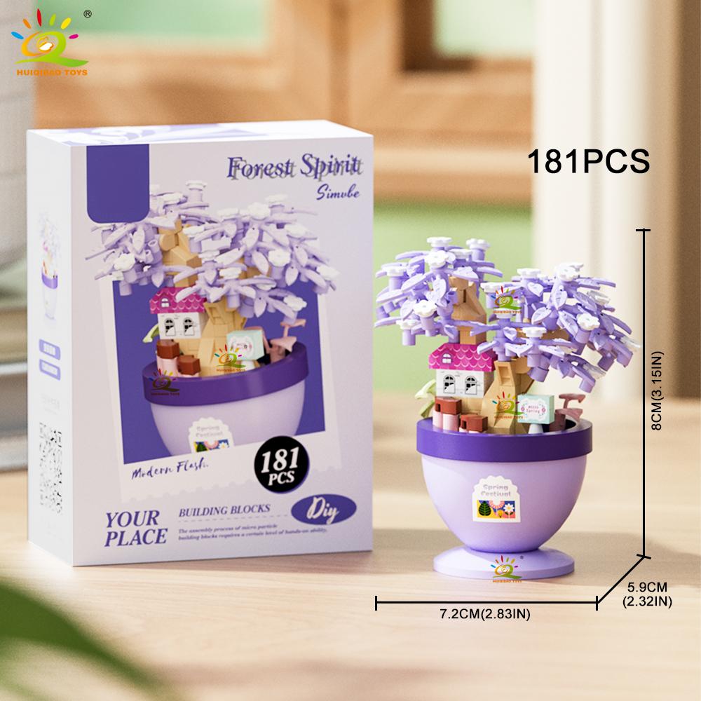 Moc Flower With Pot Micro Building Block Sunflower Rose Eternal Bouquet Mini Diamond Model Brick Toy For Children Desk