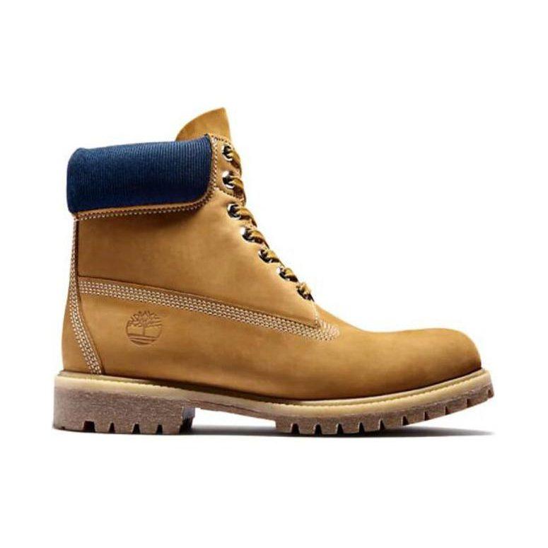 Timberland 6-дюймовые водонепроницаемые ботинки 'Пшеничный нубук с синим воротником' A2DVF231