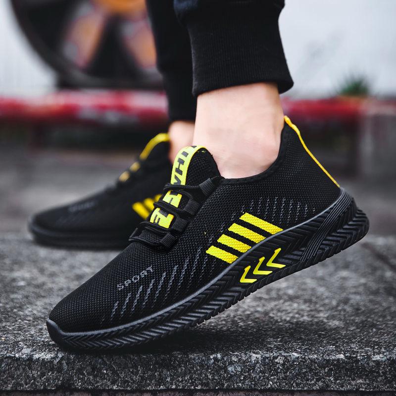 Men's Shoes Summer New Casual Shoes Men's Korean Version Trendy Sports Shoes Men's Fly-woven Running Trendy Shoes