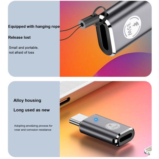 Адаптер для зарядки 35 Вт, зарядный PD, быстрая передача, высокоскоростной 8-контактный разъем «мама» на тип-C «папа», многоцелевой