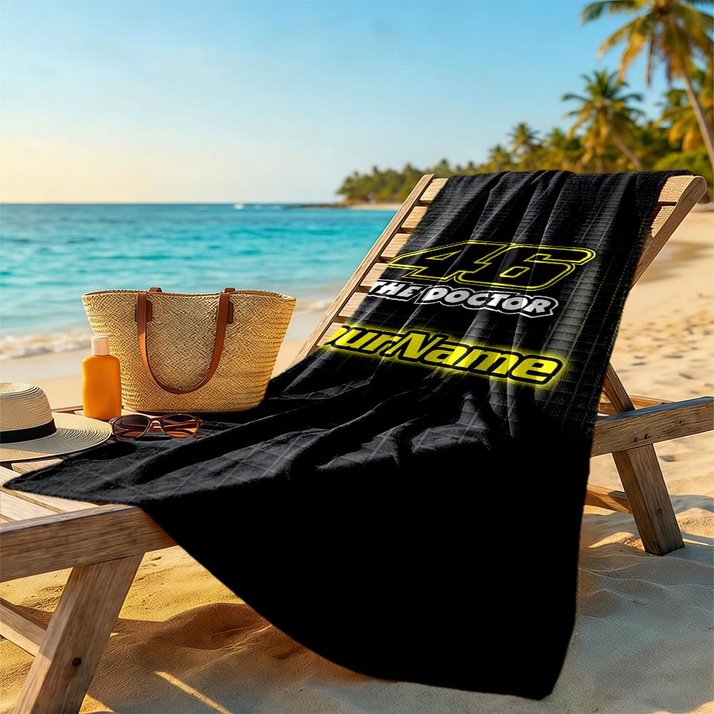 Doctor46 Personalized Text Beach Towel Quickdry Soft Microfiber Portable For Swimmingbeachcamping Travel Beach Accessoriesgym