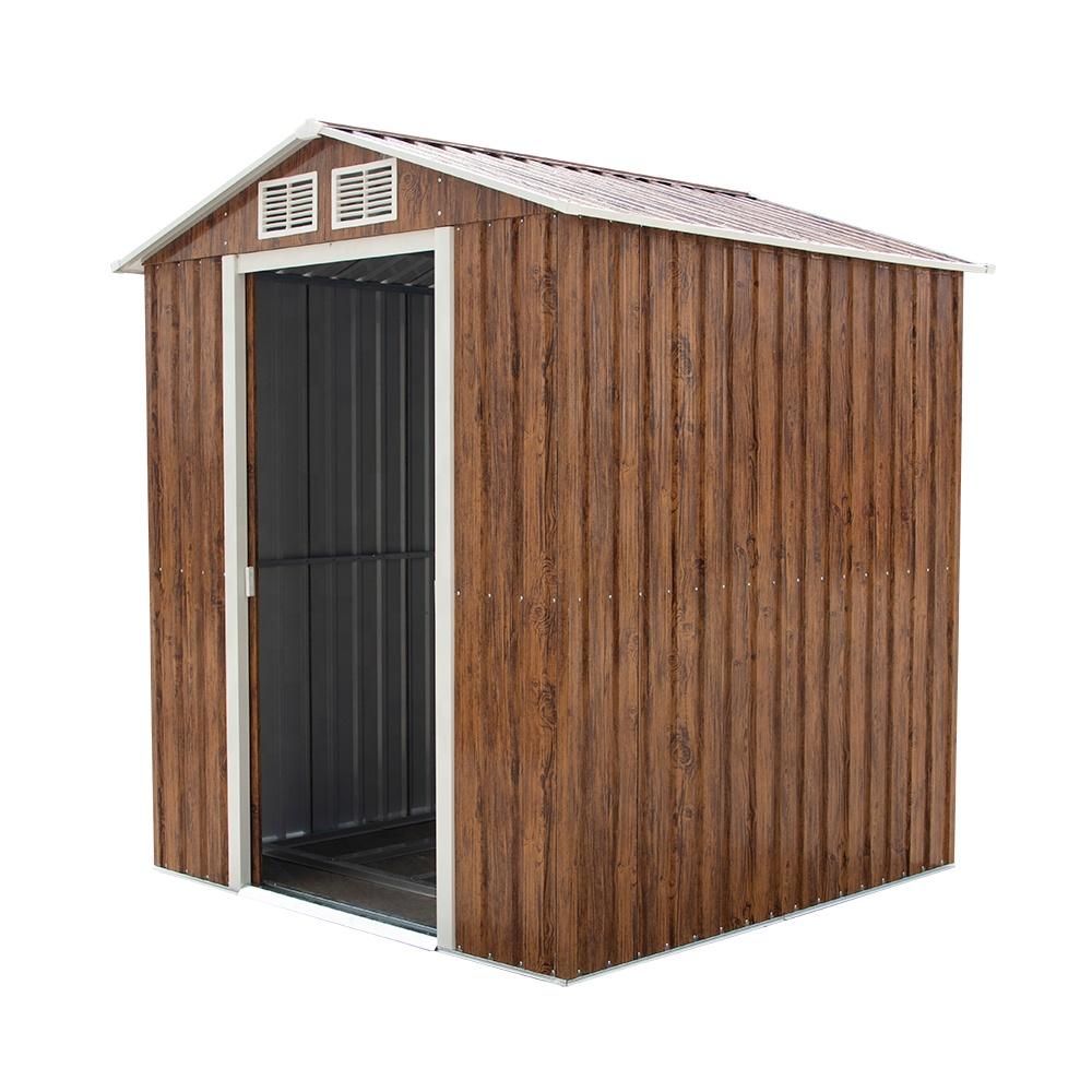 Strong Reinforced Roof Galvanized Steel Metal Shed Outdoor Metal Garden Shed with for Tool Storage