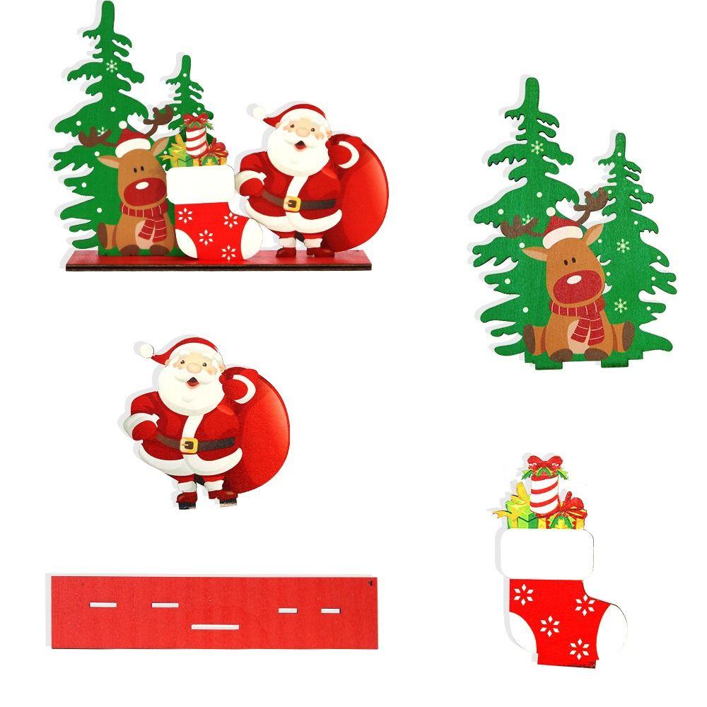 Santa Claus Reindeer Christmas Table Sign Funny Merry Christmas Decor  Home Christmas Decoration
