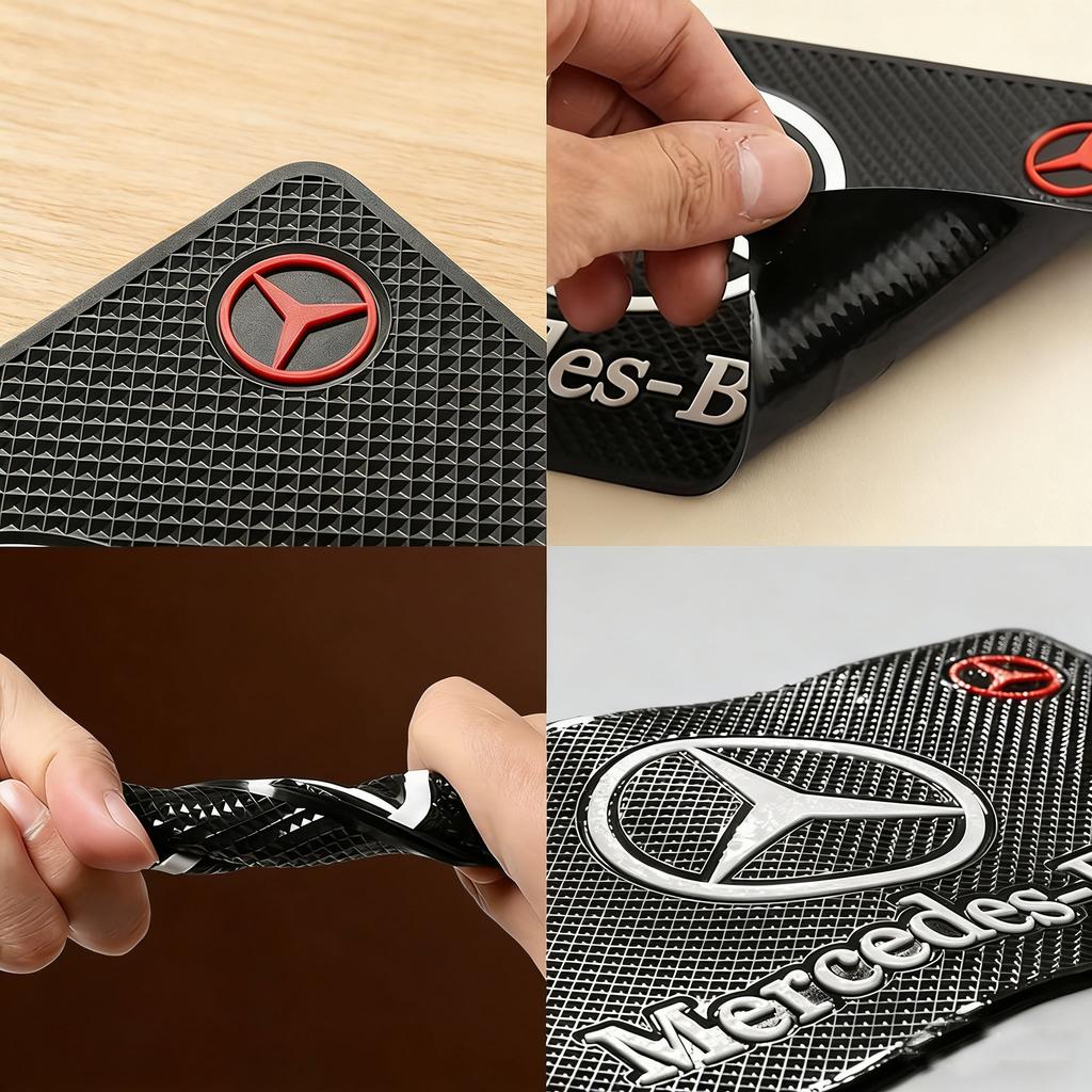 CRI1Inspection sticker Car Non Slip Pad For Mercedes Benz AMG class W206 W220 W211 W212 W201 PVC Dashboard Phone Sunglasses Holder