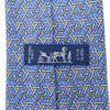 Used HERMES Tie Silk Blue Overall Handle