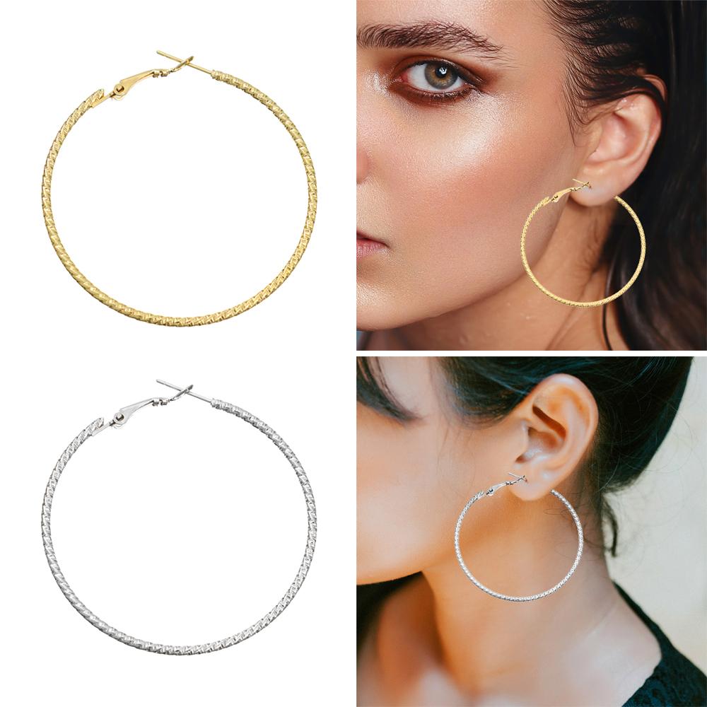 Big Circle Gorgeous Wedding Engagement Drop Dangle Stud Crystal Round Shape Round Hoop Earrings