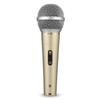 Fujirec Dynamic Microphone with XLR Phone Cable, Wired Handheld Microphone for Vocals, Narration, Karaoke, and DTM, with Switch, Unidirectional (Gold)