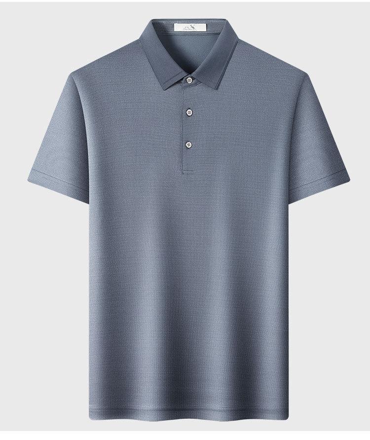 Men's Summer Silk Smooth Comfortable Short-Sleeved T-Shirt Polo Shirt