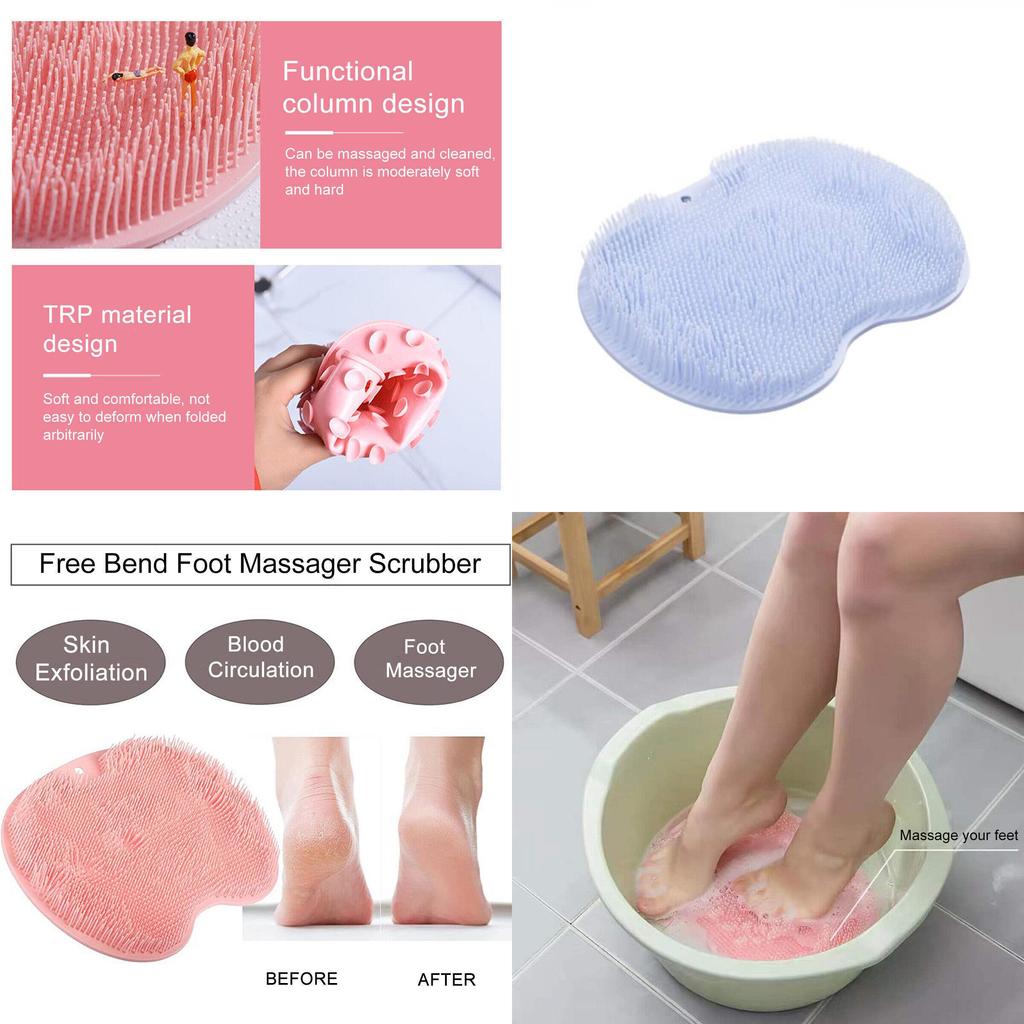 Ленивый массажер для спины и коврик для пилинга ног Многофункциональный коврик для купания и массажа ног с противоскользящим дизайном Розовый/голубой/оранжевый/темно-серый