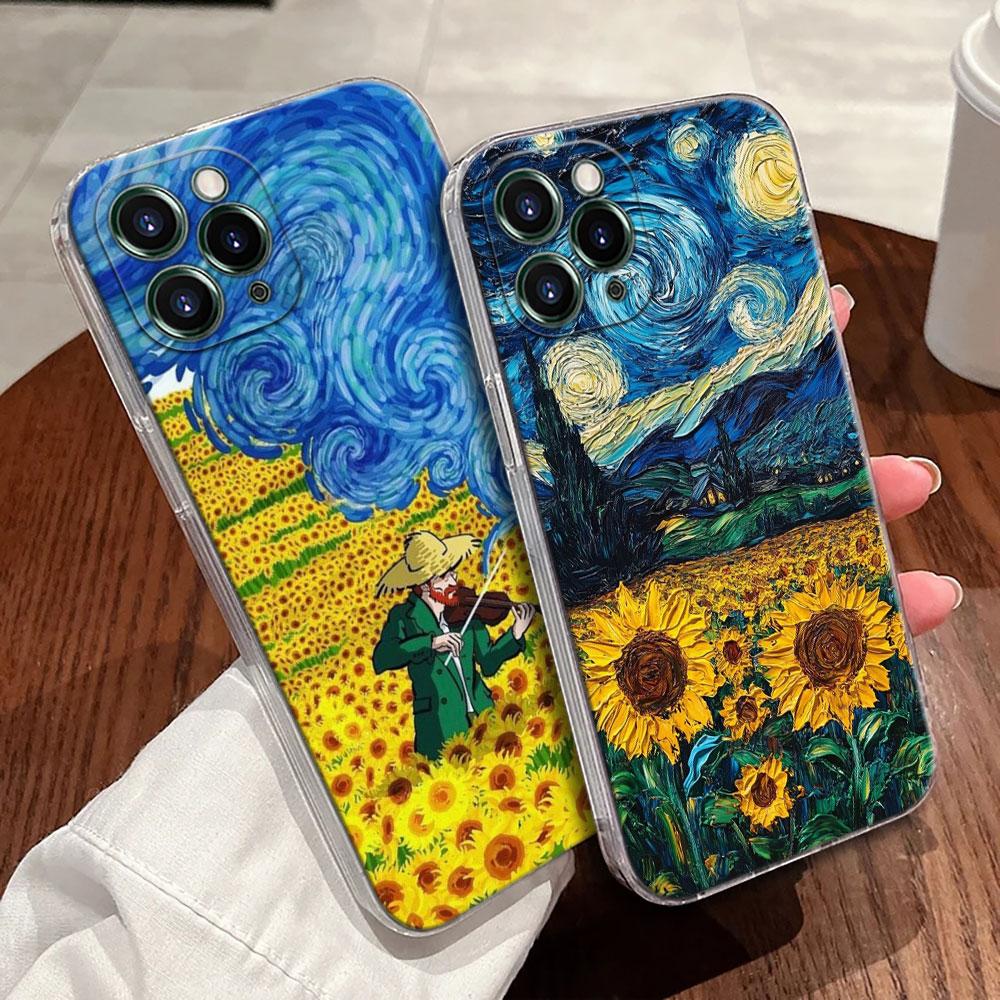 Интересный чехол с рисунком Ван Гога Прозрачный чехол для Apple iPhone 17 16 15 14 13 12 11 Pro Max Чехол 16 Plus 16E 17Air 17Pro Чехол для телефона