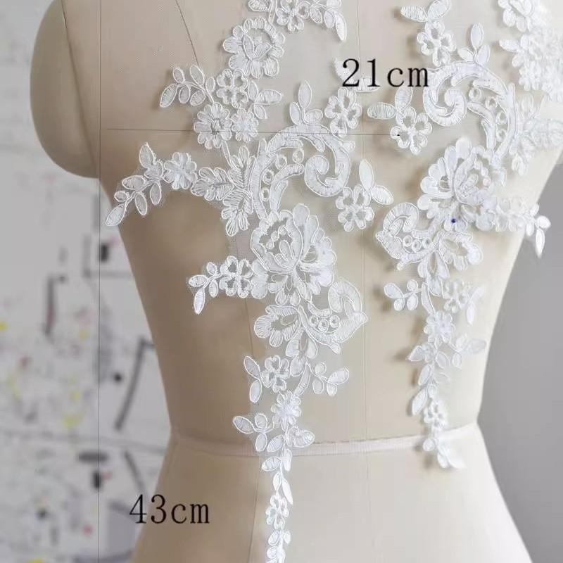 Car Bone Lace Embroidered Milk Silk Patch Wedding Dress, Clothing Doll Clothes Veil Headgear Diy Accessories Decal