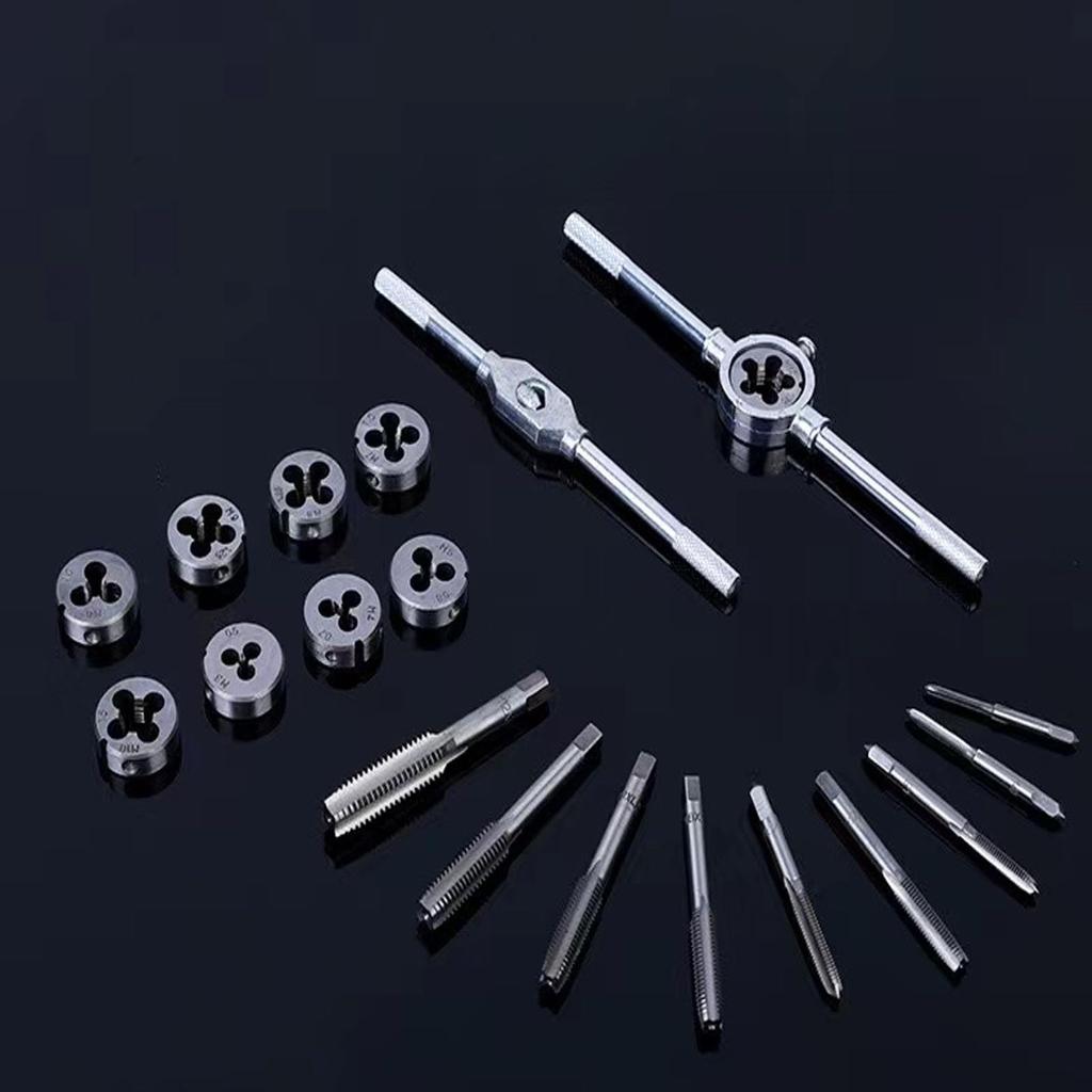 Tap Set, Tap and Die Set, 20 Pieces, Screw Puller Set, Screw Holes, Screws, Thread Cutter, Adjustable Tap, Bolts and Nuts, Modifiable and Repairable