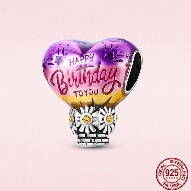 2023 New Pink Flowers Unicorn Flower Heart Mama Forever Love Beads Fit Original Fasion Glamour 925 Silver Bracelet Jewelry