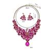 New 7-color Full Diamond Super Flash Peacock Necklace Earrings Set Femininity Banquet Dress with Accessories 2026