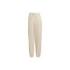 Solid Color Elastic Waist Drawstring Cuffed Sports Pants Women Bottoms Beige HN4236