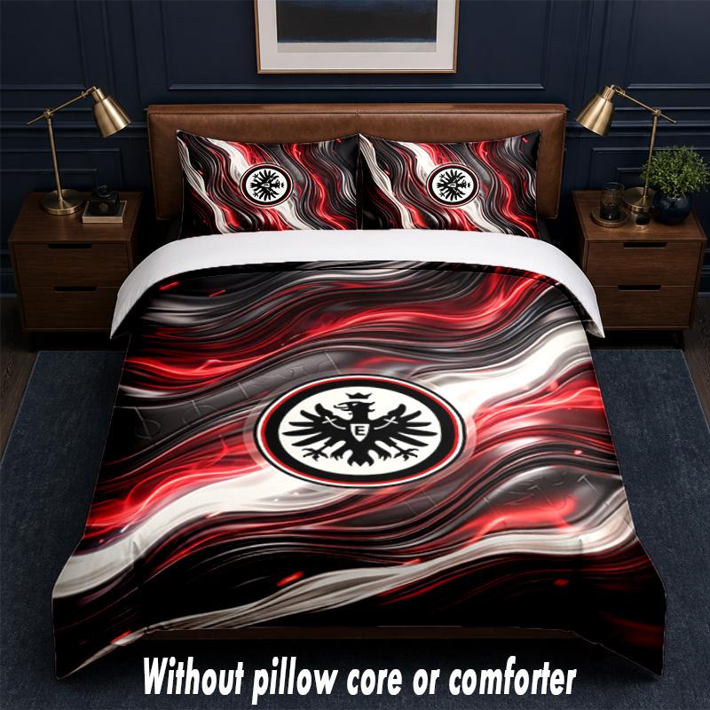 Eintracht Frankfurt Football Design Bed Bedding Set 1 Duvet Cover + 2 Pillowcases Soft Breathable Household Bed Linens