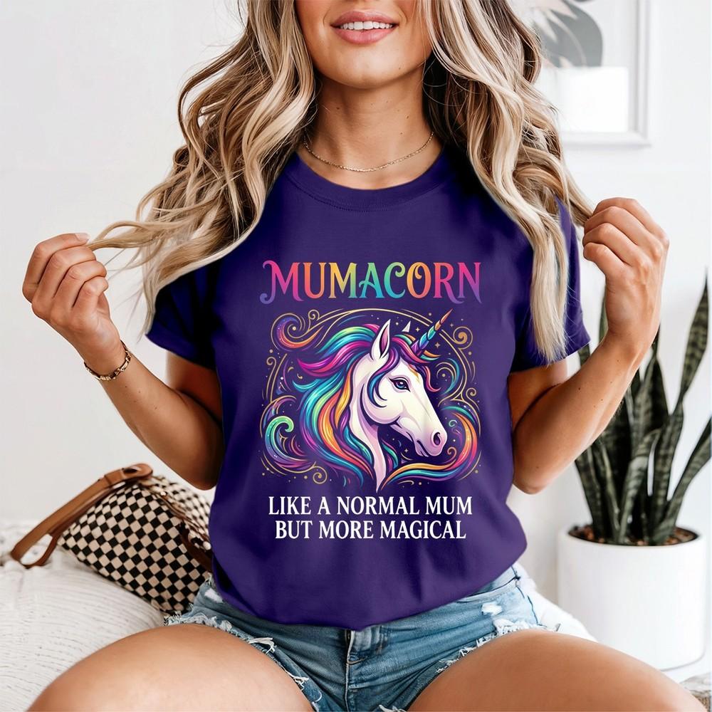 Mothers Day Mumacorn Unicorn Face Unisexs T Shirt For New Mums Apparel