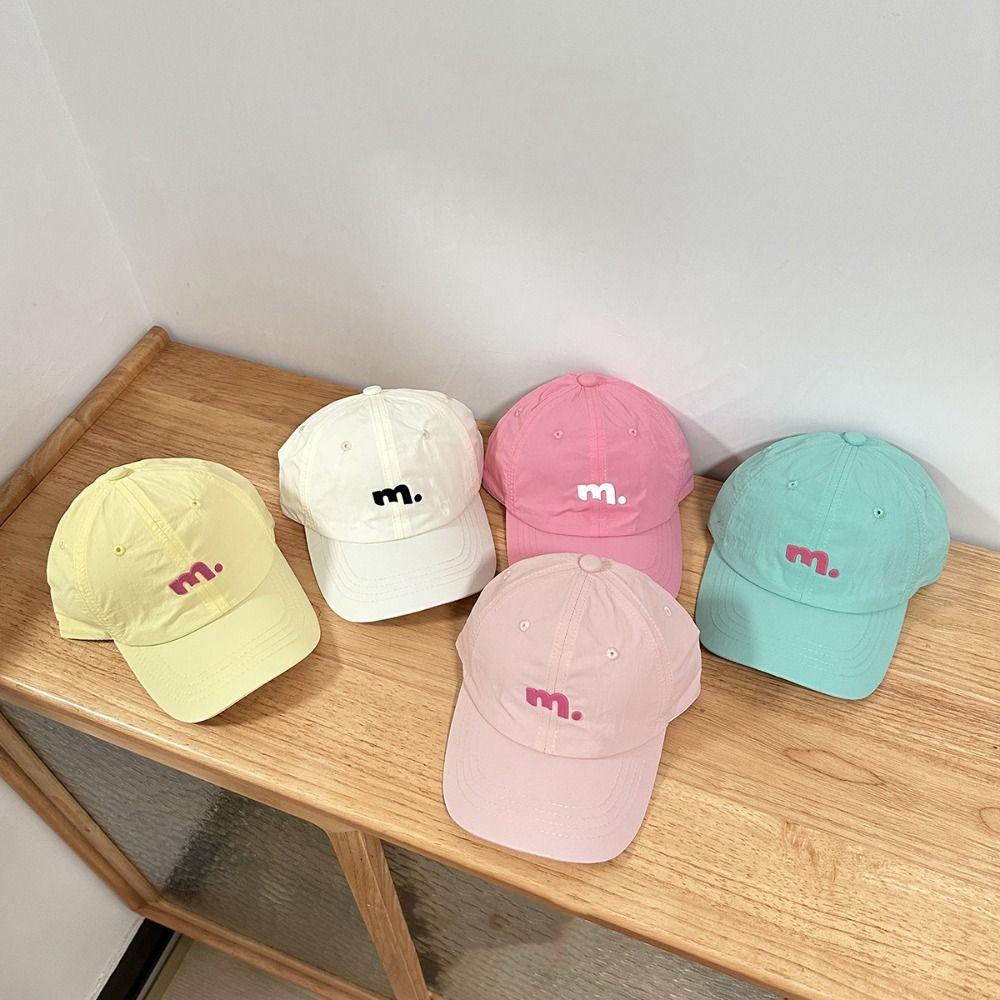 Candy Color Children Baseball Hat Embroiderey Teenagers Peaked Cap Quick Drying Sun Hat  Boys/girls
