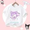 Sanrio Series Kuromis new childrens pure cotton shortsleeved girl casual top for summer Tshirt with cartoon print sport shir