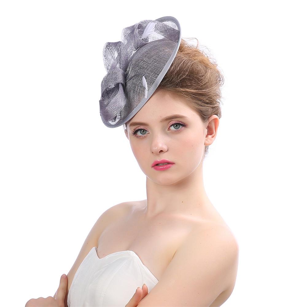 Модная свадебная женская шляпа-чародер Penny Mesh Hat с лентами и перьями, праздничная шляпа