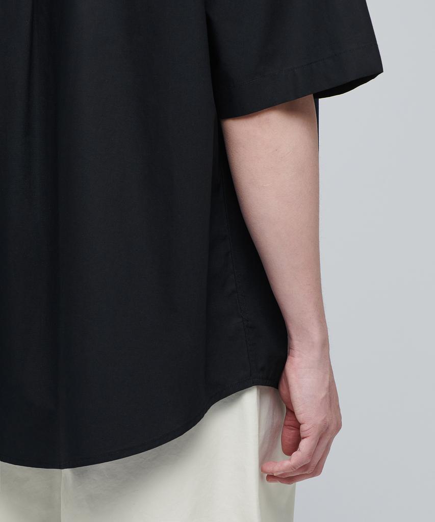 MUSINSA STANDARD Oversized Poplin Short Sleeve Shirt [Black]