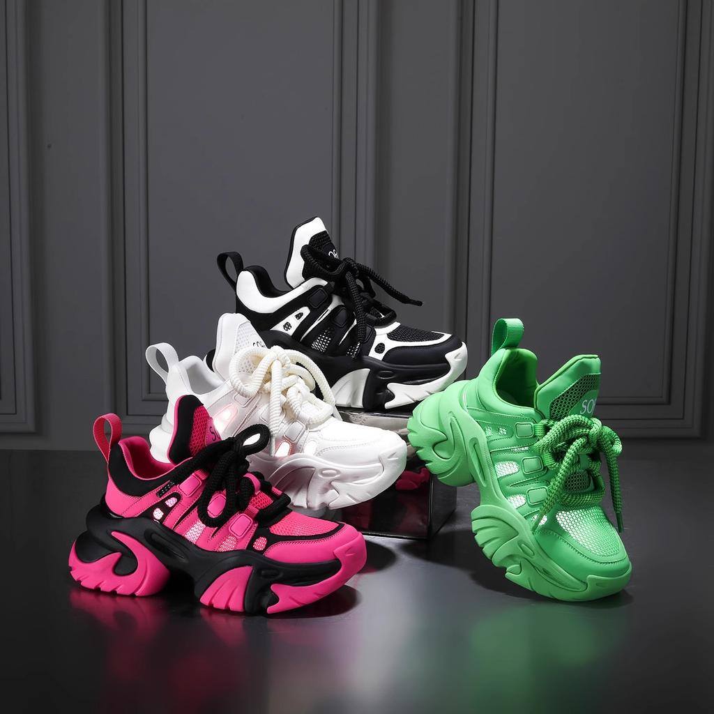 Hot Price Super Hot 2024new Thick Soled Height Increasing Breathable Mesh Sports Shoes Fashionable Women's Casual Shoes Sneakers