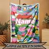 Custom Name Personalized Peppa Pig Print Blanket, Home Decor, Bedroom, Sofa, Camping, Couch, Gifts for Birthday Christmas