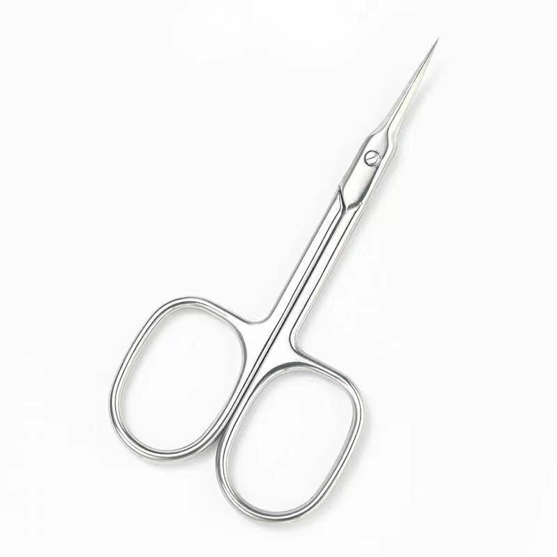 Ножницы для кутикулы из нержавеющей стали с изогнутыми лезвиями и эргономичной ручкой для точного ухода за ногтями