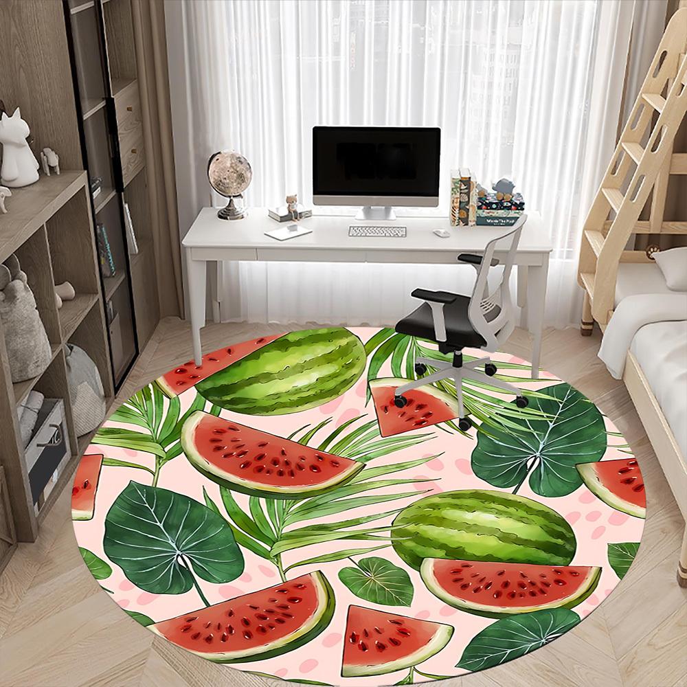 1pc Watermelon slices Chair Carpet for Office, Soft, Non-Slip Polyester Mat, Office, Entryway, Living Room, Bedroom, yy251207246