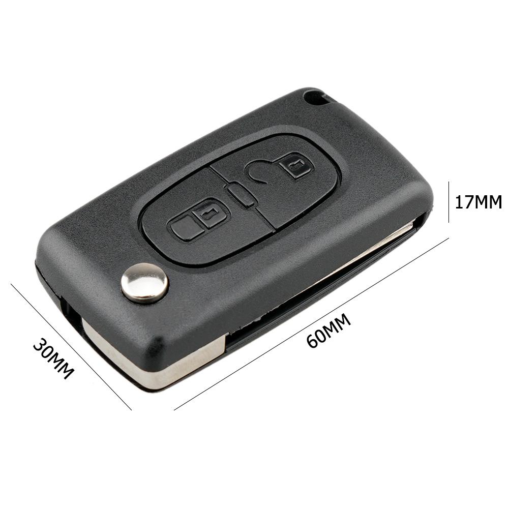 Складной чехол для ключей с 2 кнопками, пустой корпус для Peugeot 207 (CE0536+HU83)
