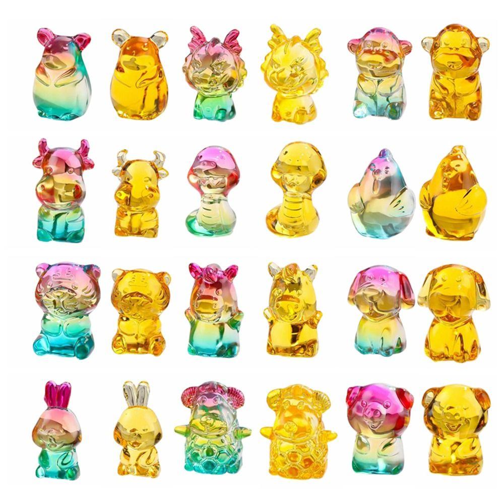 Хрустальные мультяшные фигурки животных Элегантная миниатюрная фигурка Настольное украшение