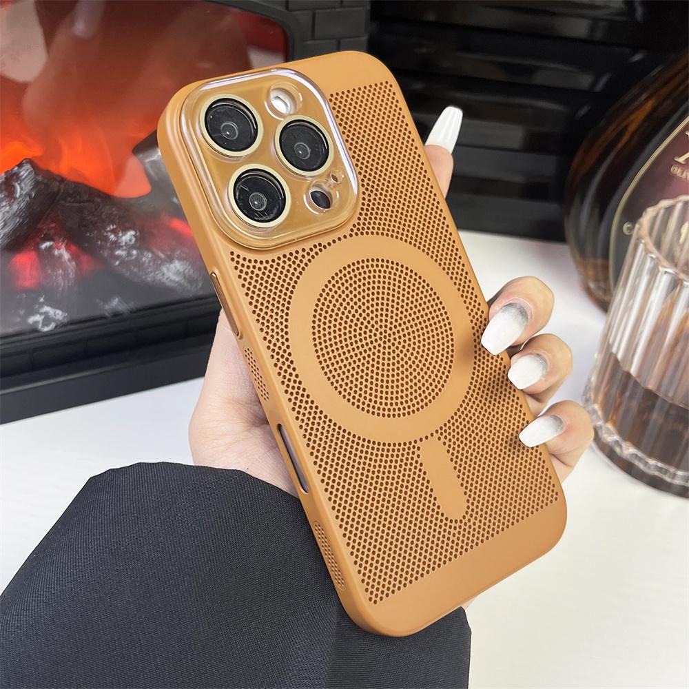 Теплоотводящий чехол из поликарбоната с магнитным покрытием для iPhone 16 15 14 13 12 11 Pro Max Luxury для беспроводной зарядки Magsafe