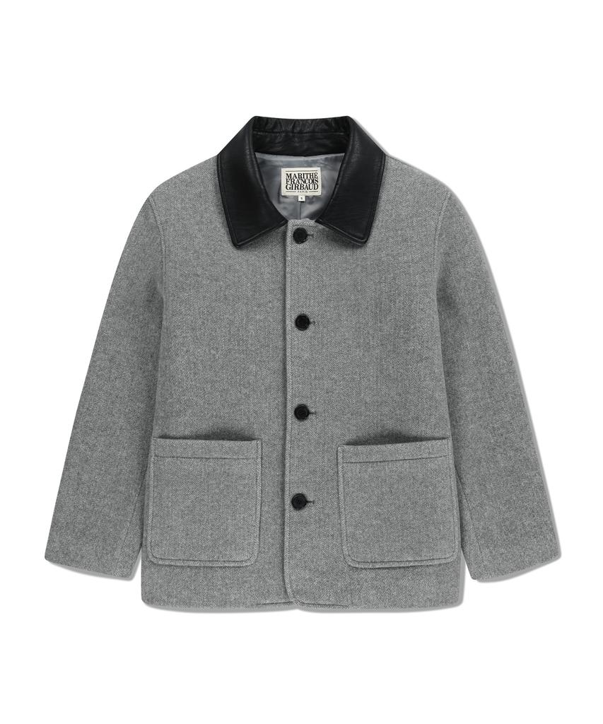 Marith + Franois Girbaud Collar Point Half Coat Gray