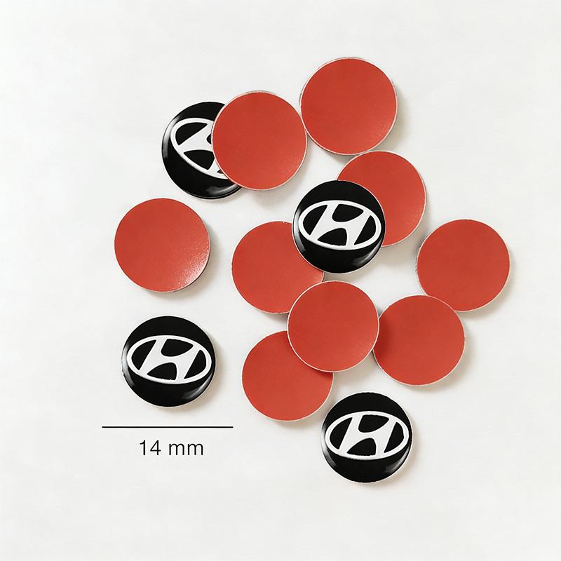 5Pcs Car Remote Key Emblem Sticker Aluminum Decals For Hyundai IONIQ Sonata Elantra Grandeur i20 i10 SantaFe i30 Palisade Bayon lj7