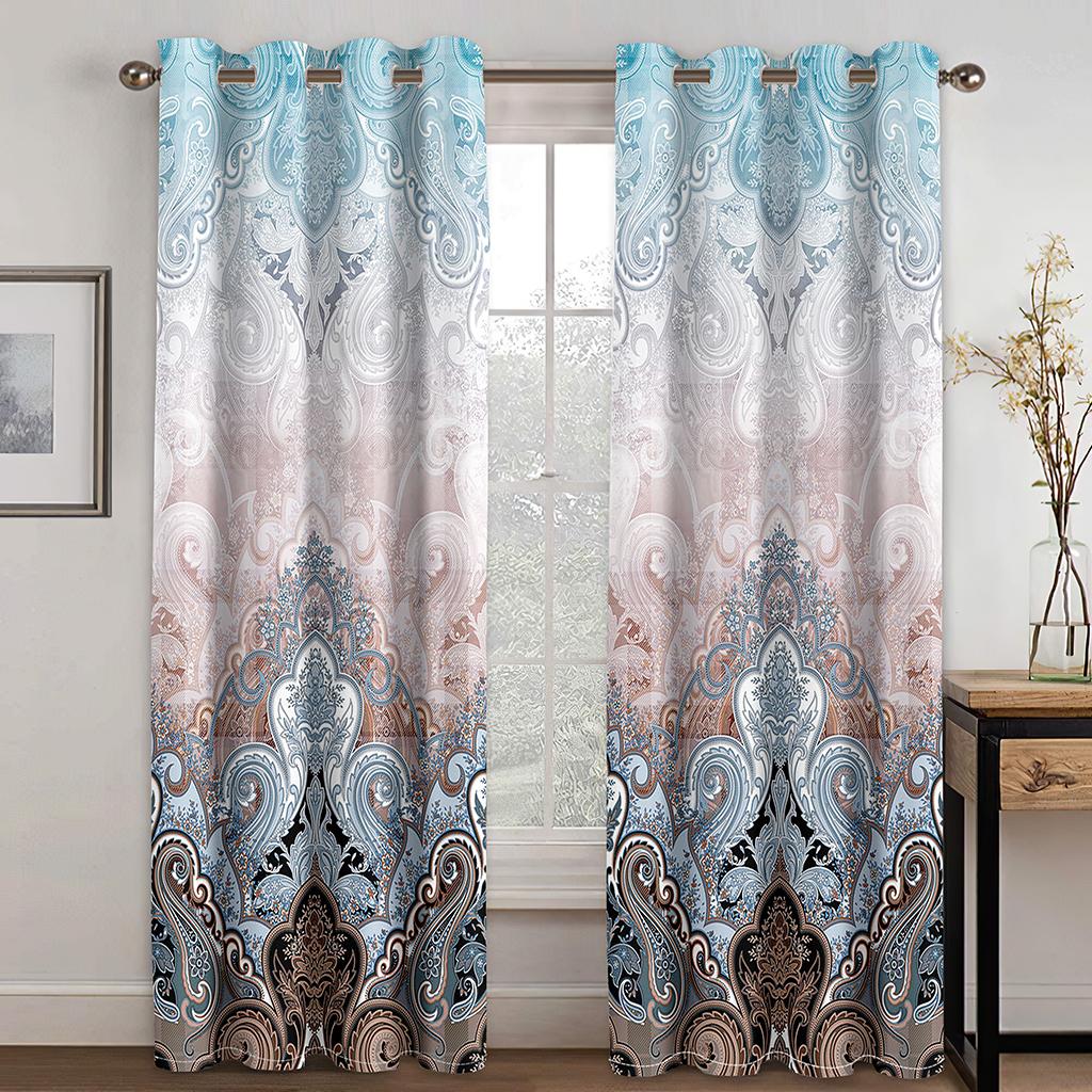 Дешевые Пользовательские Большой Размер Красный Элегантный Бохо Барокко 2 Шт. Тонкие Шторы для Гостиной Спальни Оконные Шторы Декор Бесплатная Доставка