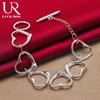 925 Sterling Silver Six Heart Bracelet Fashionable Wedding Jewelry