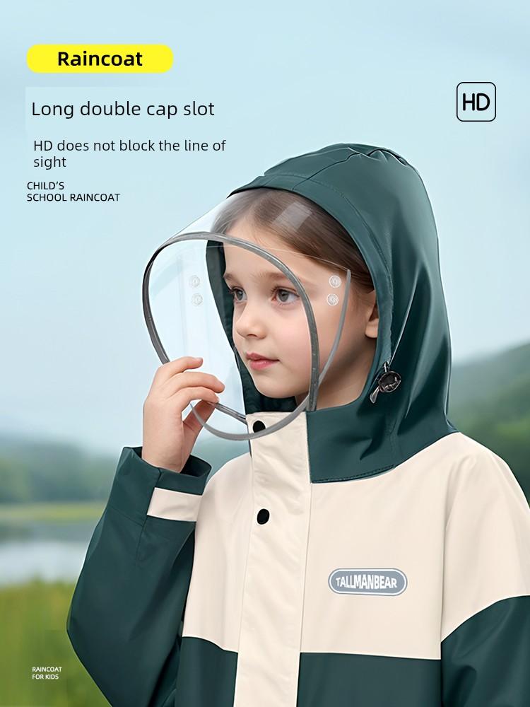 Children's Raincoat for Primary School Students 2025 New Girls Boys Middle and Big Children Full Body Rainstorm Prevention Girls Poncho