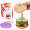 Деревянный гамбургер, деревянные штабелируемые игрушки, имитационная игра, игрушка Монтессори для детей