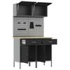 Work Cabinet Set with Drawers and Shelf 8 pcs Gray