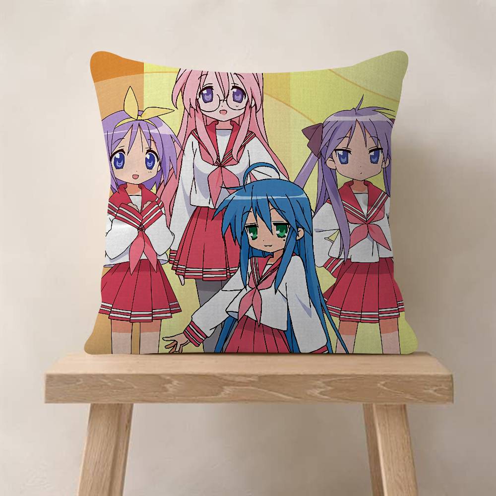 Pillow Case Fashion Square Pillowcase Bedroom Sofa Room Ins Decoration Leisure Anime LLucky SStar