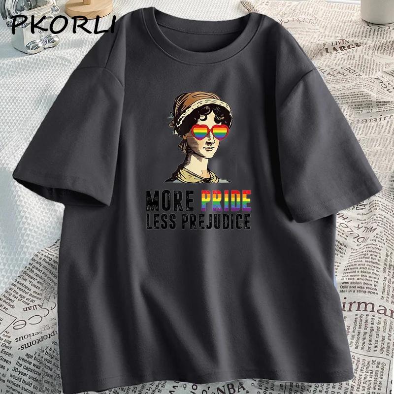 More Pride Less Prejudice Tshirt Women Lgbt Pride T Shirt Gay Proud Ally Pride Month Ba Kind Tees Csual Cotton O Neck Tops